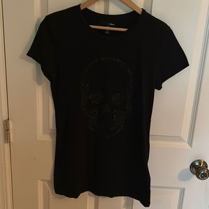 Aqua medium black skull top
